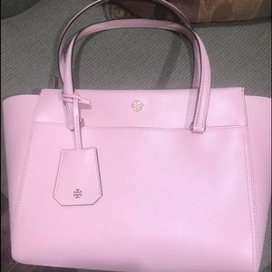 Tory Burch Small Parker Pink Tote/Purse EUC. See pictures for imperfections.